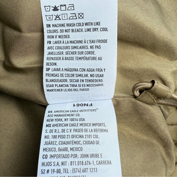 American Eagle Olive Puffer Jacket Women's Size Small - Picture 11 of 14